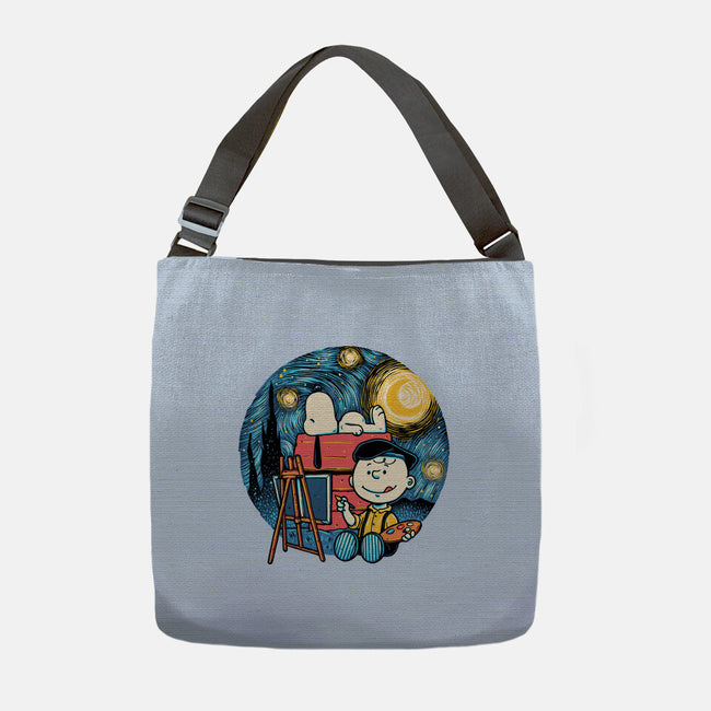 Painting The Night-None-Adjustable Tote-Bag-glitchygorilla