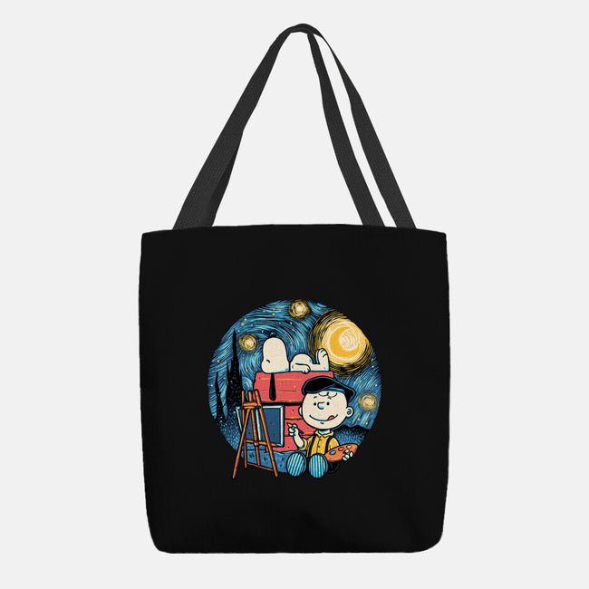 Painting The Night-None-Basic Tote-Bag-glitchygorilla
