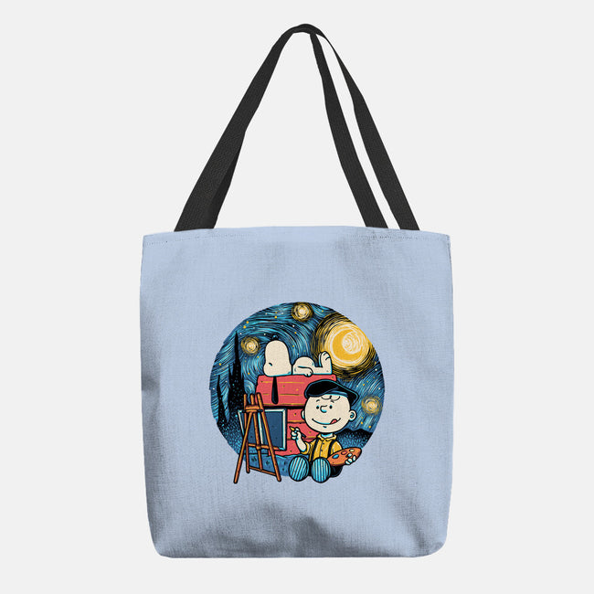 Painting The Night-None-Basic Tote-Bag-glitchygorilla
