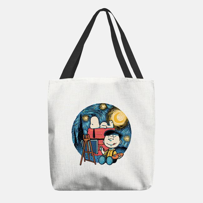 Painting The Night-None-Basic Tote-Bag-glitchygorilla