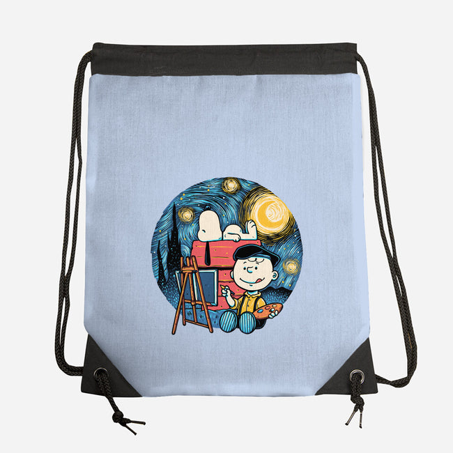 Painting The Night-None-Drawstring-Bag-glitchygorilla