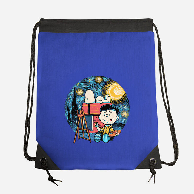Painting The Night-None-Drawstring-Bag-glitchygorilla