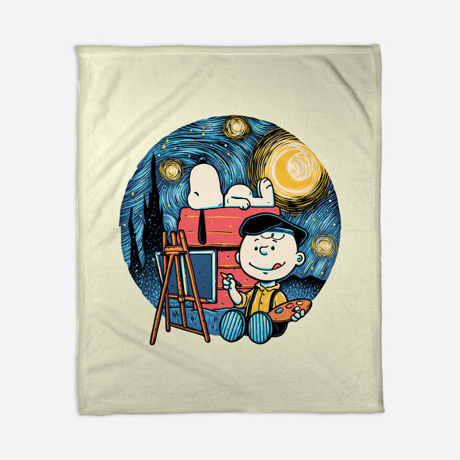 Painting The Night-None-Fleece-Blanket-glitchygorilla