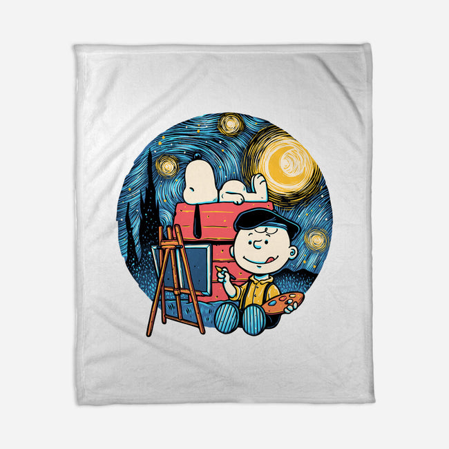 Painting The Night-None-Fleece-Blanket-glitchygorilla