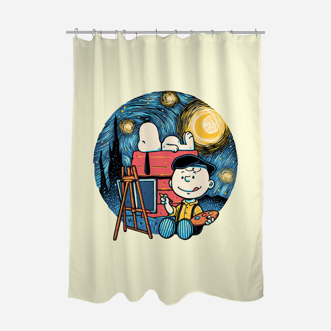 Painting The Night-None-Polyester-Shower Curtain-glitchygorilla