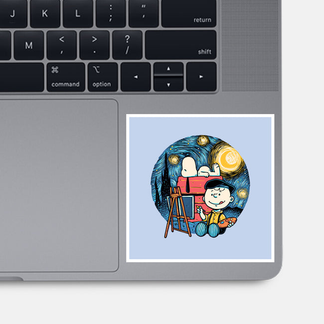 Painting The Night-None-Glossy-Sticker-glitchygorilla