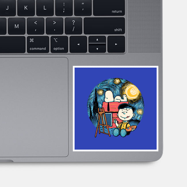 Painting The Night-None-Glossy-Sticker-glitchygorilla
