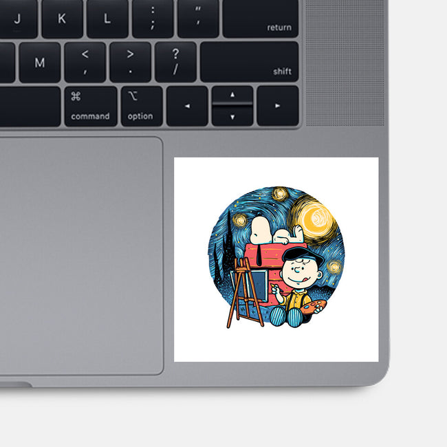 Painting The Night-None-Glossy-Sticker-glitchygorilla
