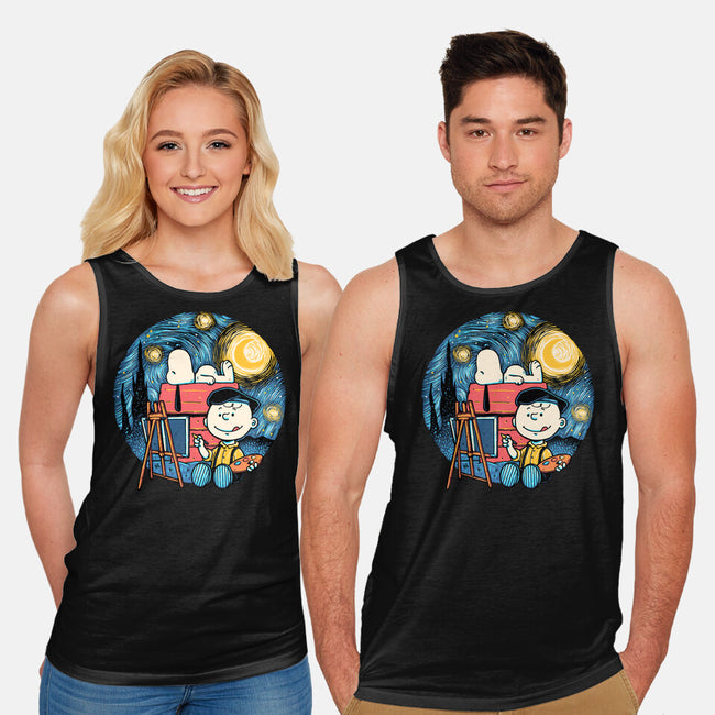 Painting The Night-Unisex-Basic-Tank-glitchygorilla
