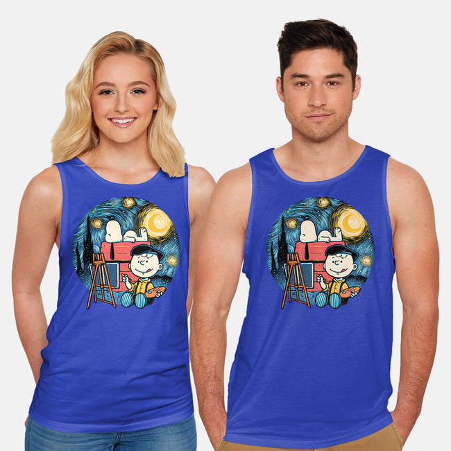 Painting The Night-Unisex-Basic-Tank-glitchygorilla