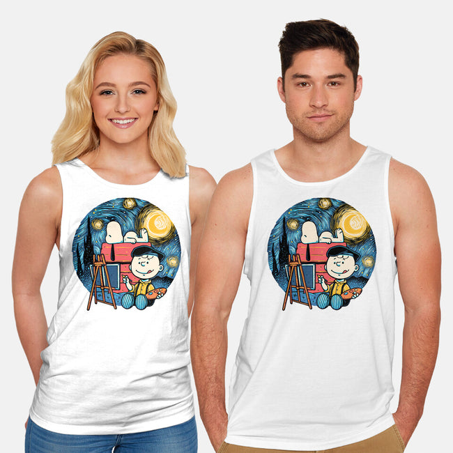 Painting The Night-Unisex-Basic-Tank-glitchygorilla