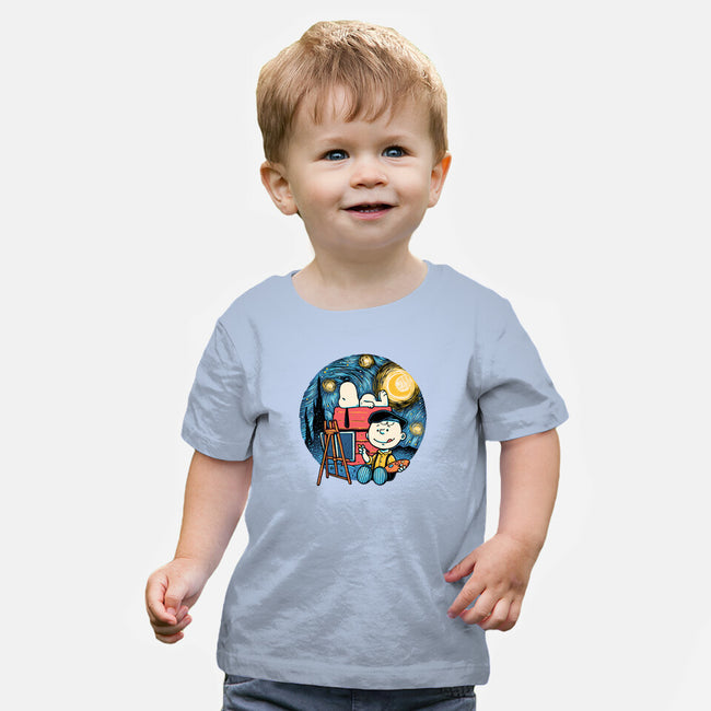 Painting The Night-Baby-Basic-Tee-glitchygorilla