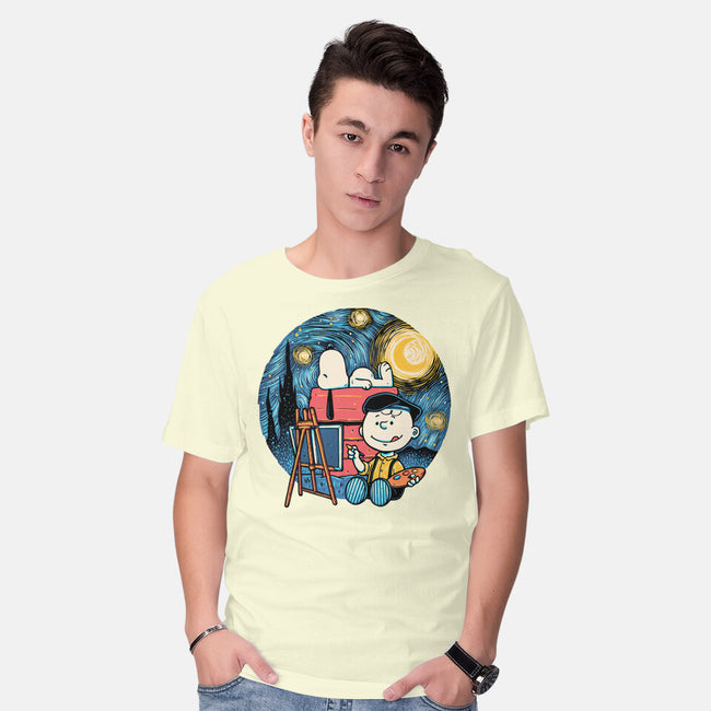 Painting The Night-Mens-Basic-Tee-glitchygorilla