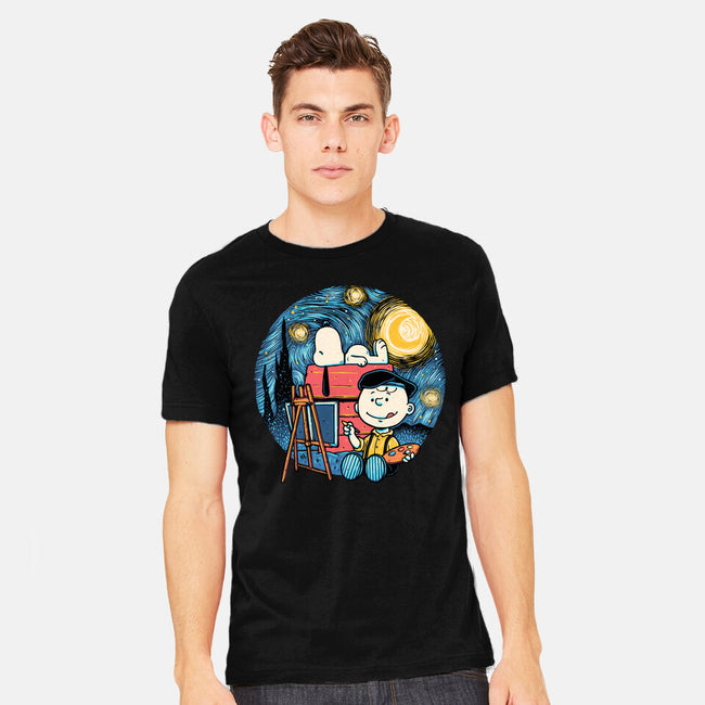 Painting The Night-Mens-Heavyweight-Tee-glitchygorilla