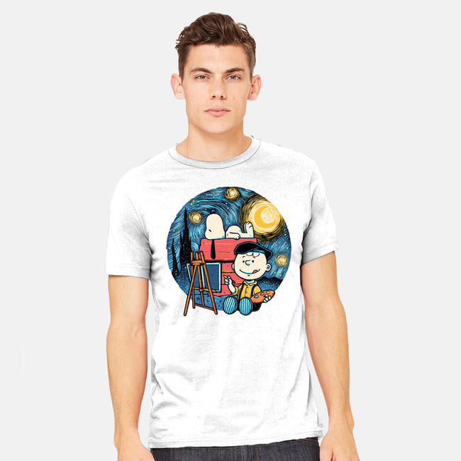 Painting The Night-Mens-Heavyweight-Tee-glitchygorilla