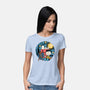Painting The Night-Womens-Basic-Tee-glitchygorilla