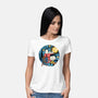 Painting The Night-Womens-Basic-Tee-glitchygorilla