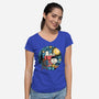Painting The Night-Womens-V-Neck-Tee-glitchygorilla