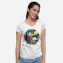 Painting The Night-Womens-V-Neck-Tee-glitchygorilla