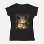 Steampunk A-lotl-Womens-V-Neck-Tee-Vallina84