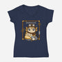Steampunk A-lotl-Womens-V-Neck-Tee-Vallina84