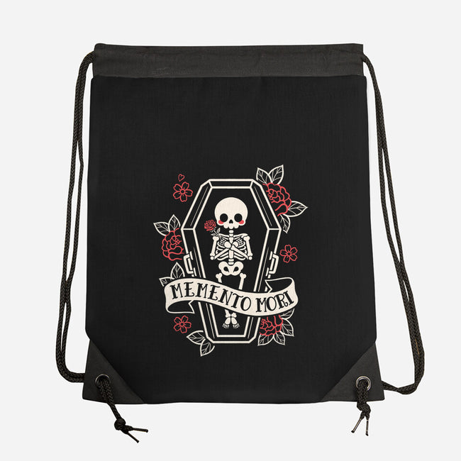 Memento Mori Cute Skeleton-None-Drawstring-Bag-NemiMakeit