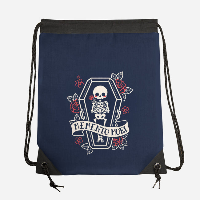 Memento Mori Cute Skeleton-None-Drawstring-Bag-NemiMakeit
