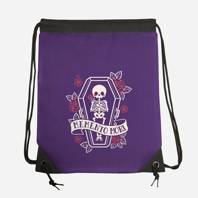 Memento Mori Cute Skeleton-None-Drawstring-Bag-NemiMakeit