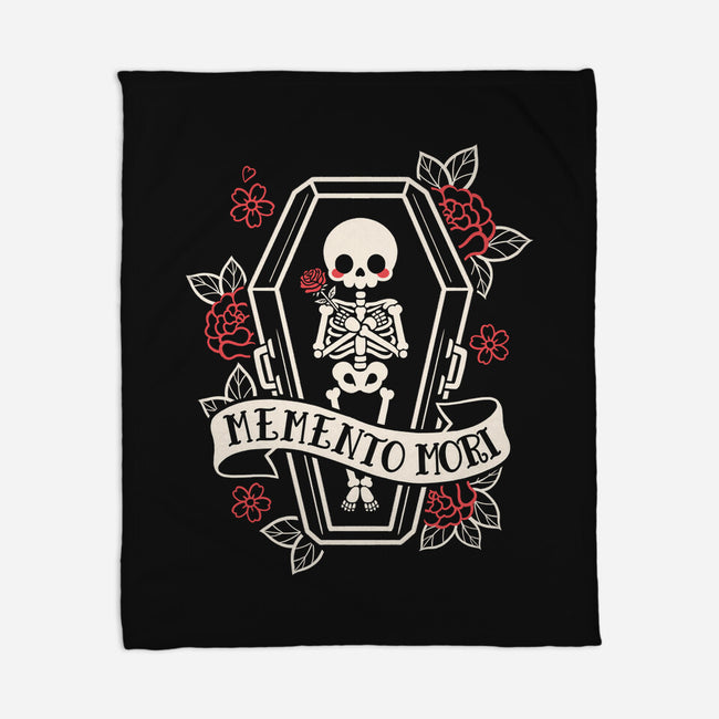 Memento Mori Cute Skeleton-None-Fleece-Blanket-NemiMakeit