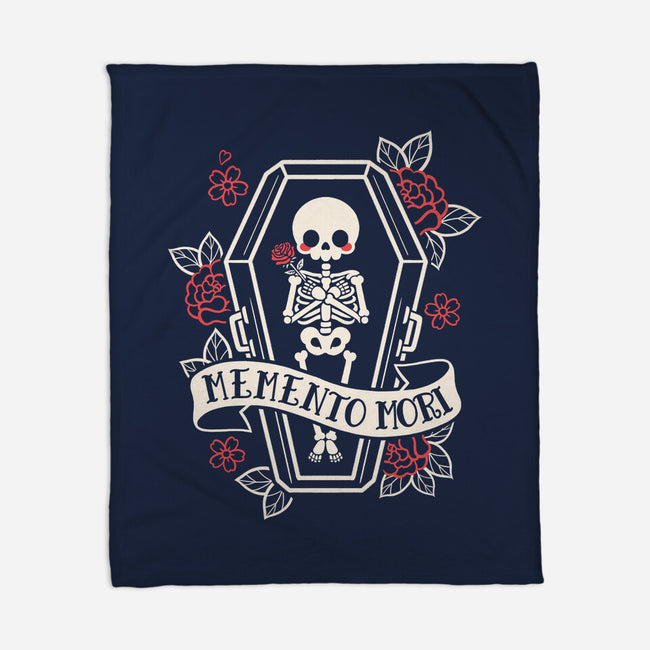 Memento Mori Cute Skeleton-None-Fleece-Blanket-NemiMakeit