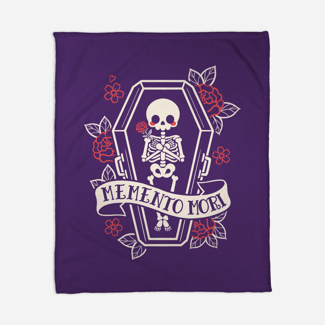 Memento Mori Cute Skeleton-None-Fleece-Blanket-NemiMakeit