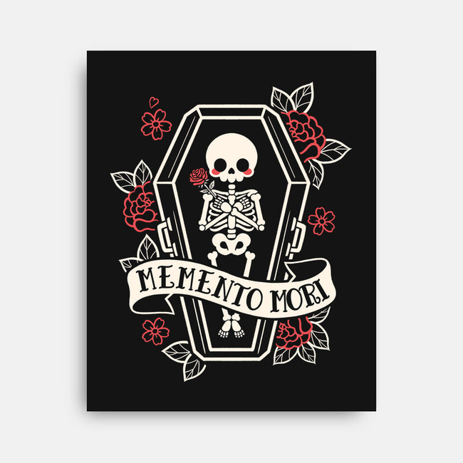 Memento Mori Cute Skeleton-None-Stretched-Canvas-NemiMakeit