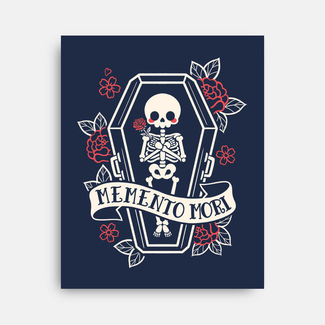 Memento Mori Cute Skeleton-None-Stretched-Canvas-NemiMakeit
