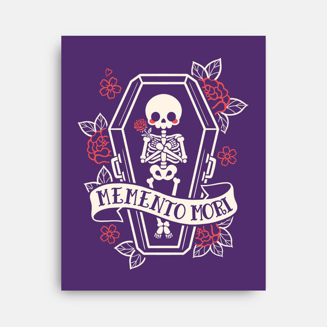 Memento Mori Cute Skeleton-None-Stretched-Canvas-NemiMakeit
