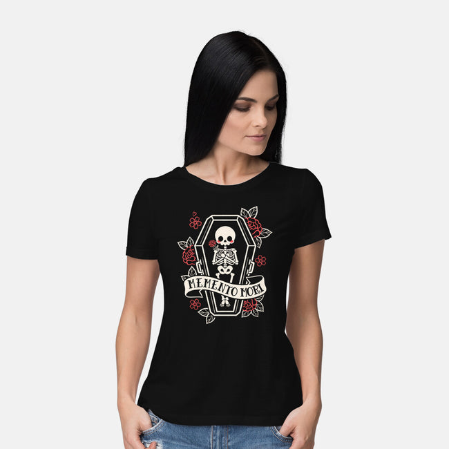 Memento Mori Cute Skeleton-Womens-Basic-Tee-NemiMakeit