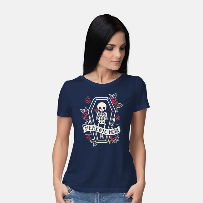 Memento Mori Cute Skeleton-Womens-Basic-Tee-NemiMakeit