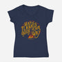 May The Flames-Womens-V-Neck-Tee-yumie