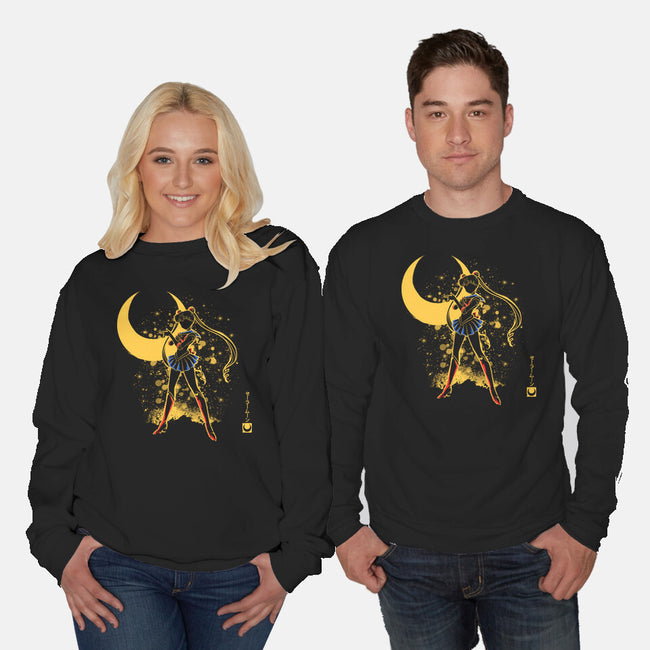 Moon Girl-Unisex-Crew Neck-Sweatshirt-yumie