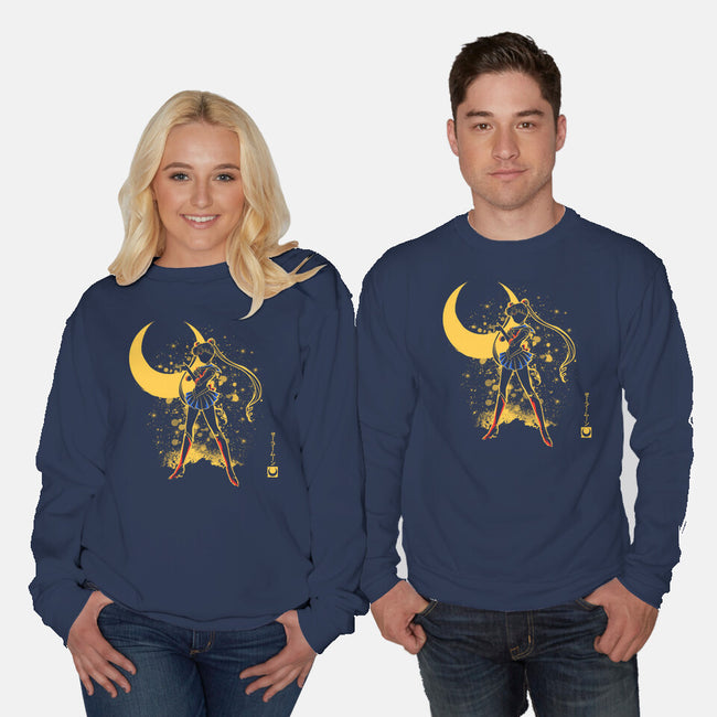 Moon Girl-Unisex-Crew Neck-Sweatshirt-yumie