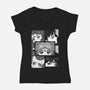 Moon And Planets-Womens-V-Neck-Tee-yumie