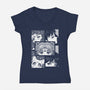 Moon And Planets-Womens-V-Neck-Tee-yumie