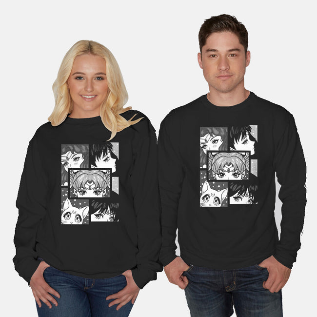 Moon And Planets-Unisex-Crew Neck-Sweatshirt-yumie