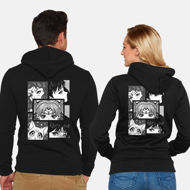 Moon And Planets-Unisex-Zip-Up-Sweatshirt-yumie