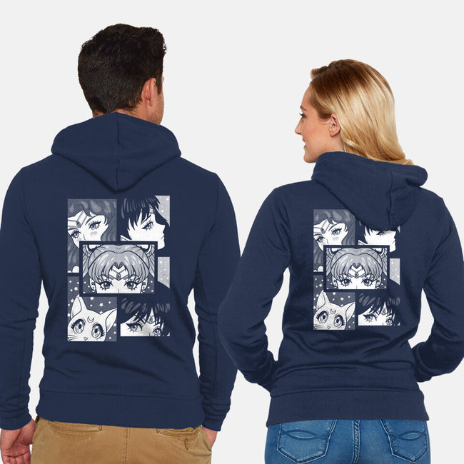 Moon And Planets-Unisex-Zip-Up-Sweatshirt-yumie