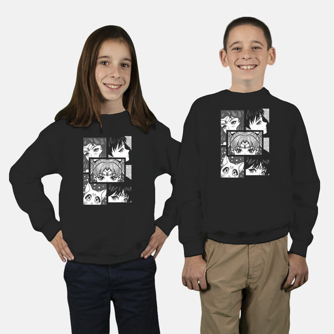 Moon And Planets-Youth-Crew Neck-Sweatshirt-yumie