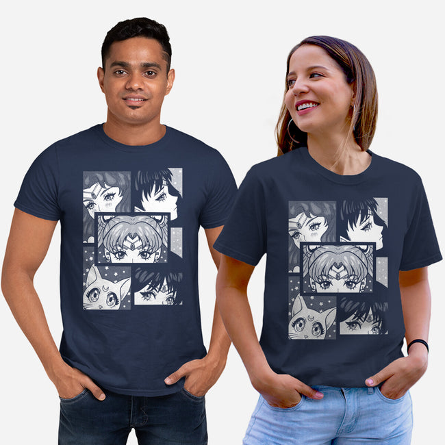Moon And Planets-Unisex-Basic-Tee-yumie