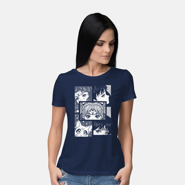 Moon And Planets-Womens-Basic-Tee-yumie