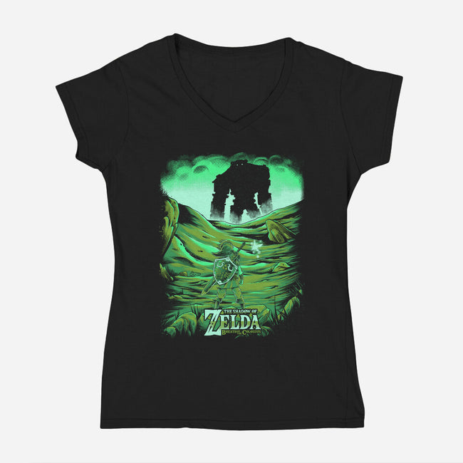 The Shado Of Zelda-Womens-V-Neck-Tee-yumie