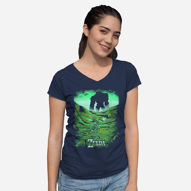 The Shado Of Zelda-Womens-V-Neck-Tee-yumie