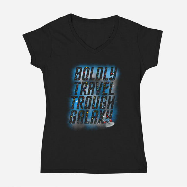 Boldly Travel-Womens-V-Neck-Tee-kharmazero